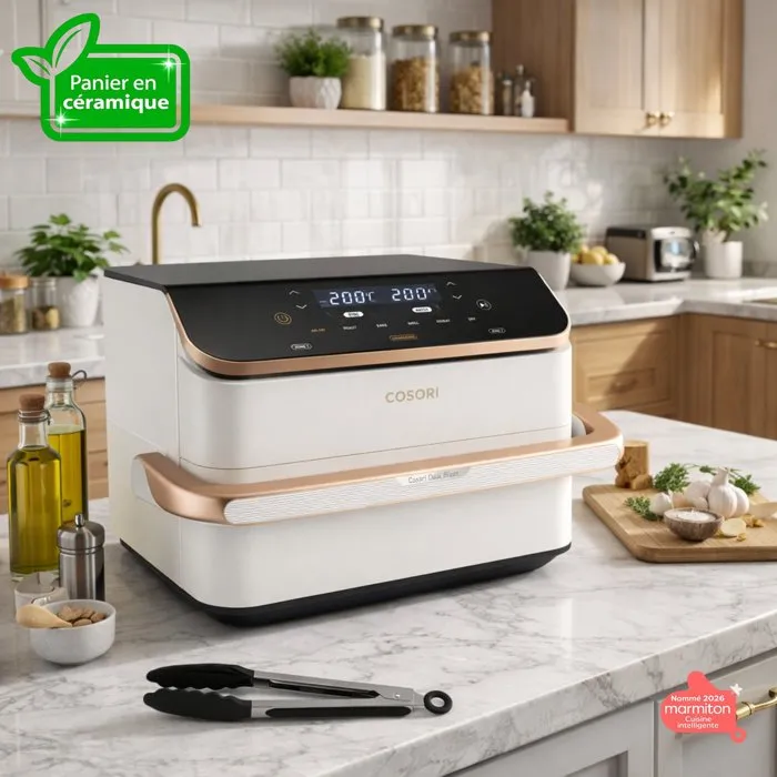 Cosori DualBlaze Twinfry Pro Ceramic 10 L - Blanc - Connectée Wi-Fi