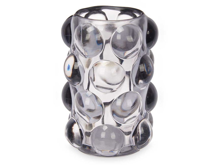 Giftdecor Porte-bougie Boule Gris Verre 8,4 x 12,5 x 8,4 cm (Set de 12)