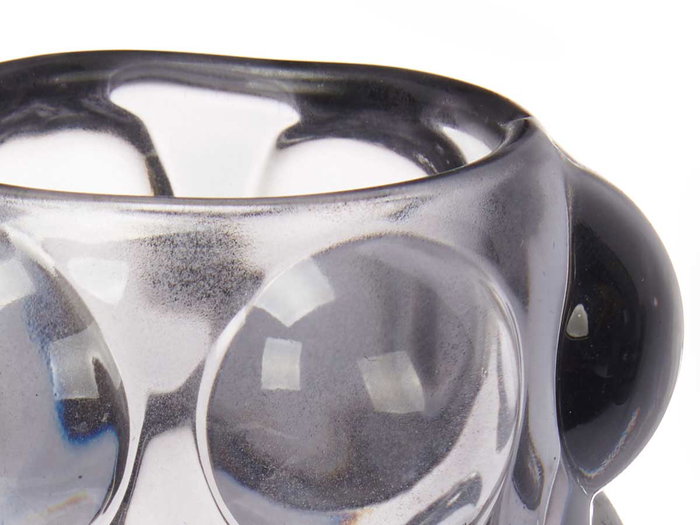Giftdecor Porte-bougie Boule Gris Verre 8,4 x 12,5 x 8,4 cm (Set de 12)