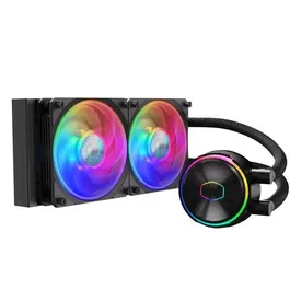 Cooler Master MasterLiquid PL240 Flux - Refroidissement liquide pour CPU - Radiateur 240 mm - 2 ventilateurs 120 mm PWM - RGB - Compatible Intel et AMD