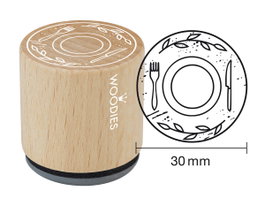 Woodies Tampon en bois et caoutchouc plat diam. 33x30mm