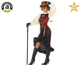 Atosa Déguisement Steampunk Femme Adulte Dystopie Marron