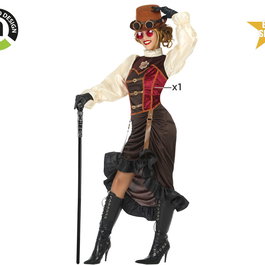 Déguisement Steampunk Femme Adulte Marron - Robe Vintage Distopique en Polyester Taille M-L