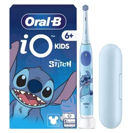 Oral-B Brosse à dents électrique iO Kids6+ pour enfant Bleu avec Stitch (Disney), Rechargeable, Micro-vibrations, Dès 6 ans