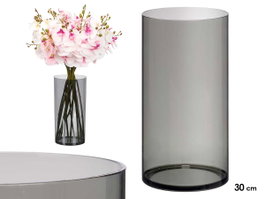 Giftdecor Vase Aparenza Cylindrique en Acrylique Noir 15x30 cm (Set de 12)