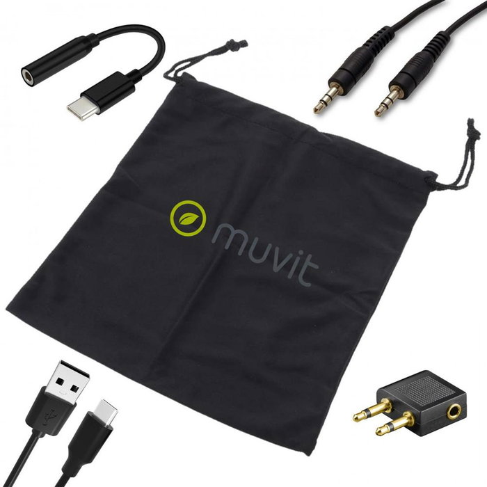 Muvit Casque Audio Sans Fil ANC Noir - Écouteurs Bluetooth avec Réduction de Bruit Active