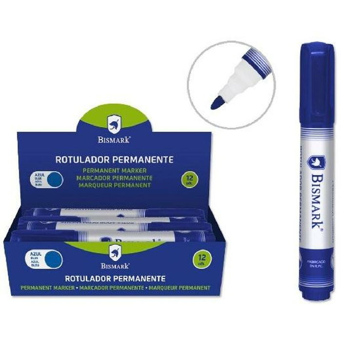 Bismark Marqueur permanent Bleu 1,5 mm (12 Unités) Bismark Marqueur permanent Bleu 1,5 mm (12 Unités)