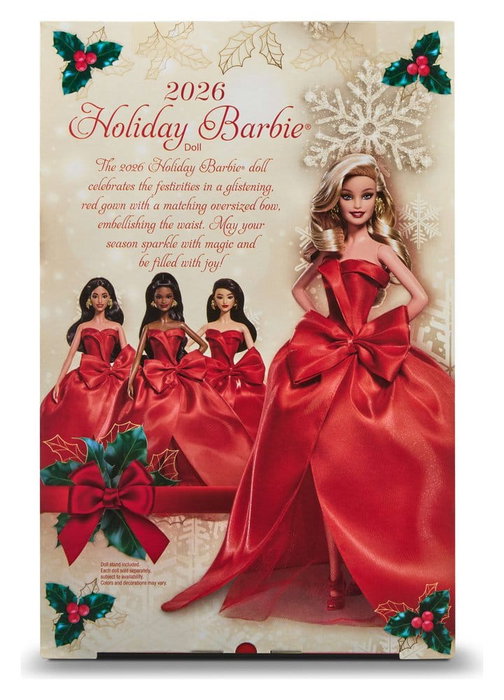 Barbie Signature Holiday 2026 Poupée Blonde en Tenue Rouge Festive