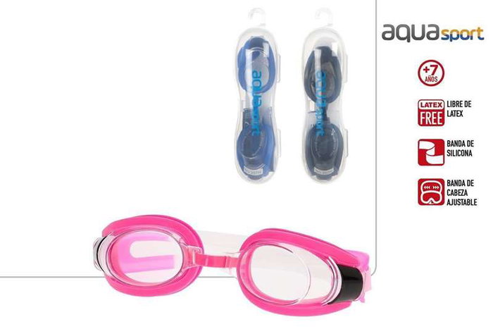 Color Baby - Lentes de Natation Junior 6x4,5x20 cm pour +7 ans, Boîte Multilingue, Modèles Surtidos (Rose, Bleu, Plastique)