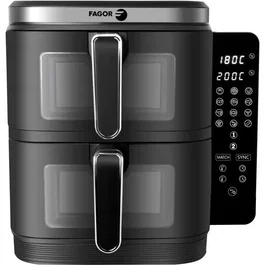 Fagor Airfryer FGD11 - Friteuse sans huile Airfryer - Double cuve 2 x 5.5 L - Capacité totale 11 L - 12 programmes - 2800W