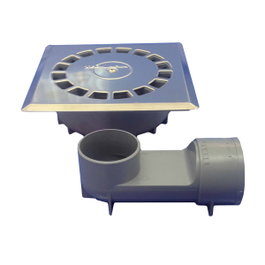 Tecnoagua Sumidero sifonique T-88 VHI en PVC et acier inoxydable 16,5 x 16,5 x 5 cm
