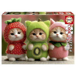 Educa Puzzle 200 pièces Gatitos Frutales