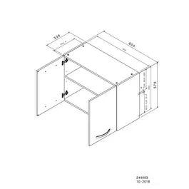 Oslo - Meuble haut de cuisine 2 portes - Blanc - Dimensions : 80 x 36 x 58 cm