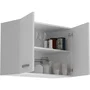 Oslo - Meuble haut de cuisine 2 portes - Blanc - Dimensions : 80 x 36 x 58 cm