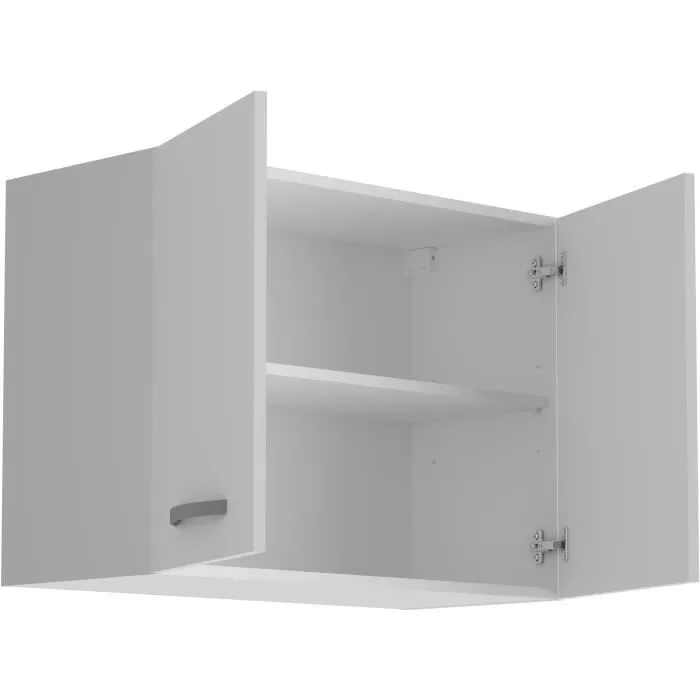 Oslo - Meuble haut de cuisine 2 portes - Blanc - Dimensions : 80 x 36 x 58 cm