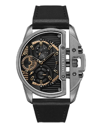 Police PEWJF2203601 avec cadran noir et bracelet en cuir noir