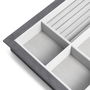 HERRAJES ALK Bandeja Joyero Pequeña Modulo Modulo 900, Plateau Organisateur de Bijoux en Velours pour Bastidor, 14 Compartiments, Bois, Graphite/Gris