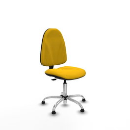 PIQUERAS Y CRESPO Chaise de bureau Algarra, tissu jaune, base chromée