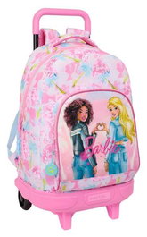 Safta - Mochila grande compacte extensible avec roues Barbie "Painterly" 33 x 45 x 22 cm pour enfants à partir de 3 ans