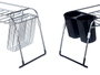 Kinvara Support d'Évier Double Couverts Métal 44x11x16 cm Argent et Noir (Set de 4)