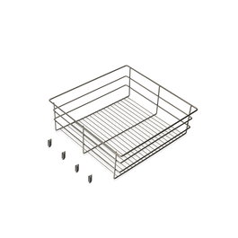 Emuca Tiroir en fil métallique pour armoires et dressings Quartz, 440mm (M60), Acier, Titane