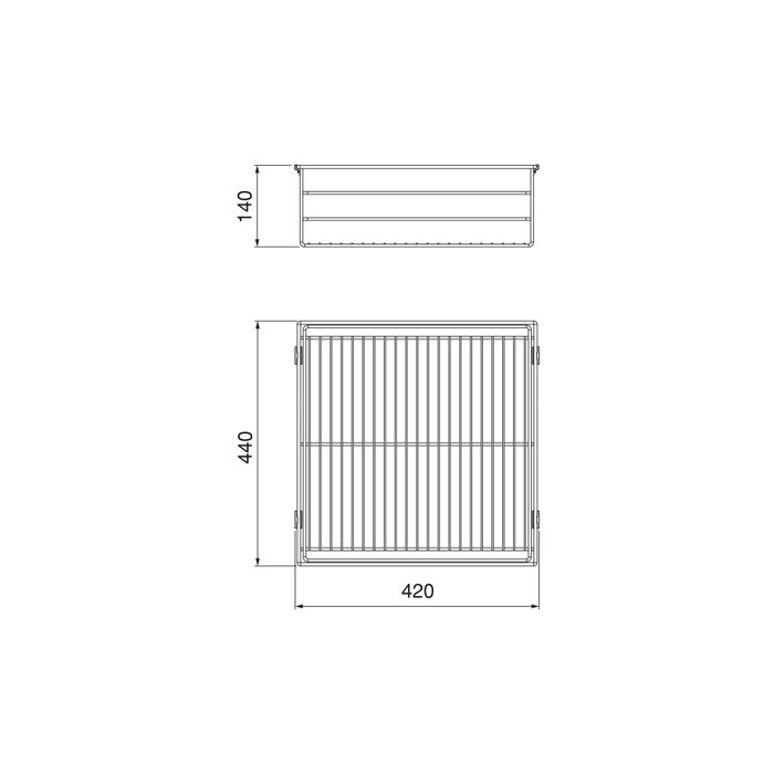 Emuca Tiroir en fil métallique pour armoires et dressings Quartz, 440mm (M60), Acier, Titane