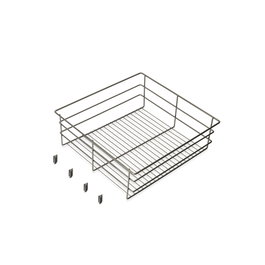 Emuca Tiroir en fil métallique pour armoires et dressings Quartz, 440mm (M60), Acier, Titane