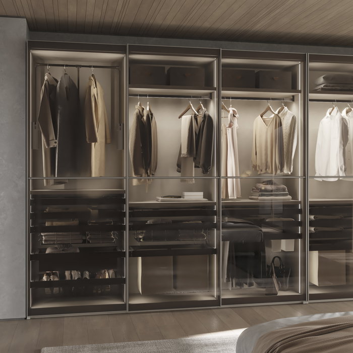 Emuca Tiroir en fil métallique pour armoires et dressings Quartz, 440mm (M60), Acier, Titane