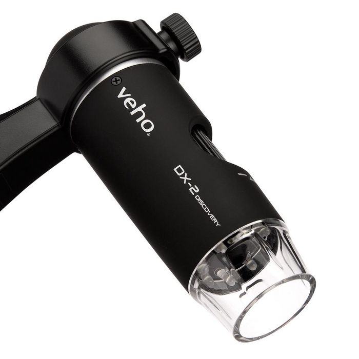 Veho DX-2 Microscope USB numérique avec caméra 5 MP, 300x grossissement, logiciel d'étalonnage et pied réglable