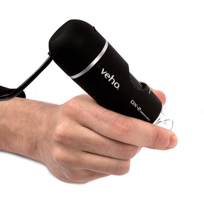 Veho DX-2 Microscope USB numérique avec caméra 5 MP, 300x grossissement, logiciel d'étalonnage et pied réglable