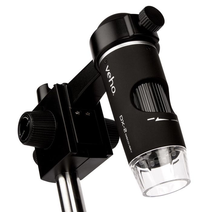 Veho DX-2 Microscope USB numérique avec caméra 5 MP, 300x grossissement, logiciel d'étalonnage et pied réglable
