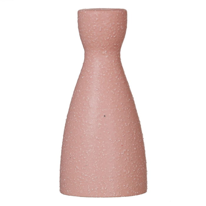 Bougeoir Rose Céramique 9,5 x 9,5 x 20 cm