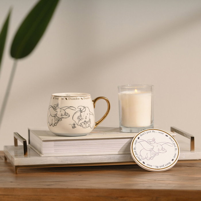WIDDOP & CO Tasse Disney Dumbo en porcelaine avec détails dorés et illustrations esquisées