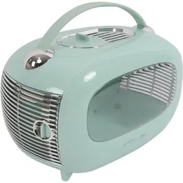 M Pets SIXTIES Classic - Caisse de transport pour chat, chien, petit animal, design rétro, bleue, port main/dos, ouverture arrière, capacité 5 kg