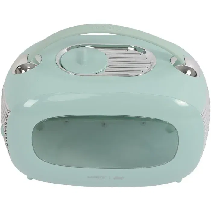 M Pets SIXTIES Classic - Caisse de transport pour chat, chien, petit animal, design rétro, bleue, port main/dos, ouverture arrière, capacité 5 kg