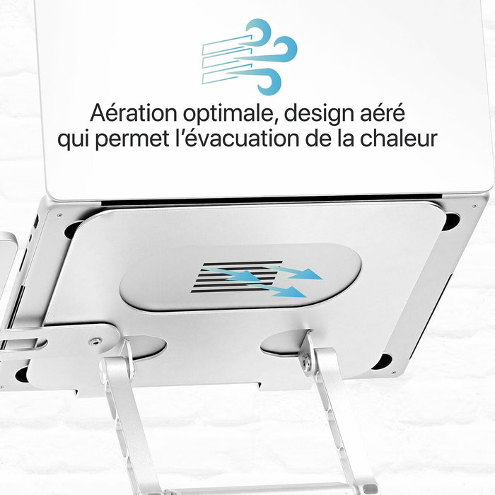 Support pour Ordinateur Portable T'NB iClick Métal Moderne Rotation à 360°