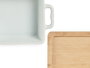 Vessia Bandeja Carrée avec Base Bambou 17.5x13x6 cm Blanc et Naturel (Set de 24)
