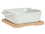 Vessia Bandeja Carrée avec Base Bambou 17.5x13x6 cm Blanc et Naturel (Set de 24)