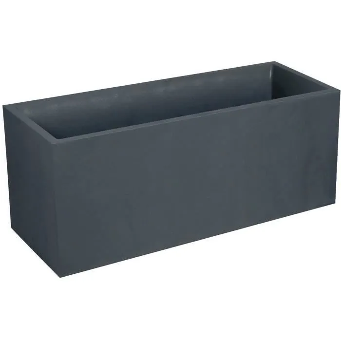 Eda Bac Volcania, Jardiniere 98 L Decor Pierre, Gris Anthracite, 99.5 x 39 x 43 cm, Intérieur/Extérieur