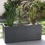 Eda Bac Volcania, Jardiniere 98 L Decor Pierre, Gris Anthracite, 99.5 x 39 x 43 cm, Intérieur/Extérieur
