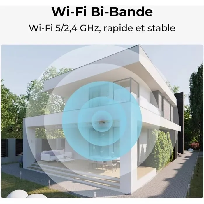 Reolink E340 Caméra de Sécurité Intérieure Blanc - 5MP, Zoom Optique, Vision Nocturne 12m, Détection Intelligente, Audio Bidirectionnel, Compatible Google Assistant