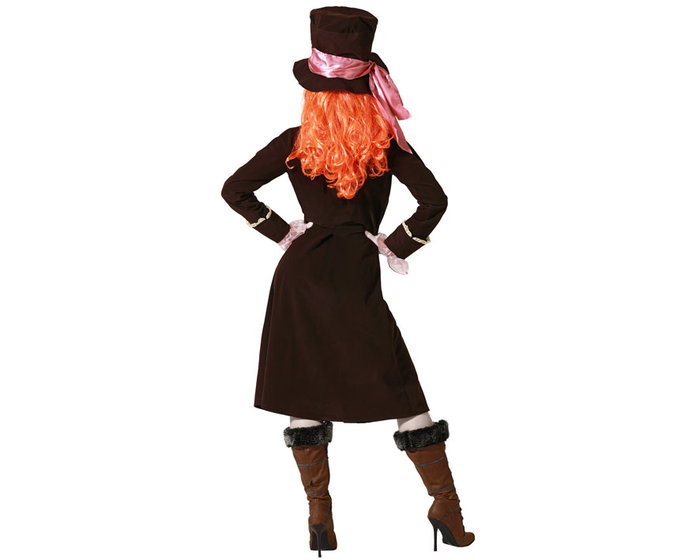 Déguisement de la Sombrerera Louche marron avec chapeau pour femme adulte