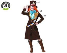 Déguisement de la Sombrerera Louche marron avec chapeau pour femme adulte