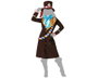 Déguisement de la Sombrerera Louche marron avec chapeau pour femme adulte