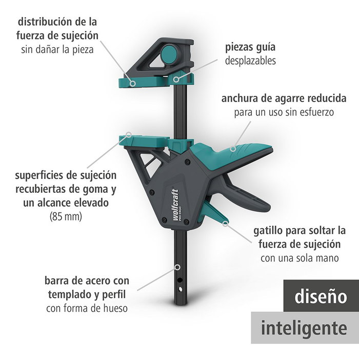 Wolfcraft PRO ERGO Serre-joint monomanuel 915 mm