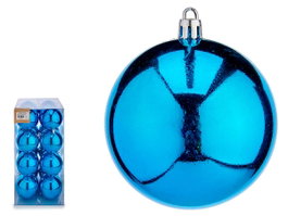 Krist+ Set 16 Boules de Noël Bleues 8 cm Plastique (Set de 12)