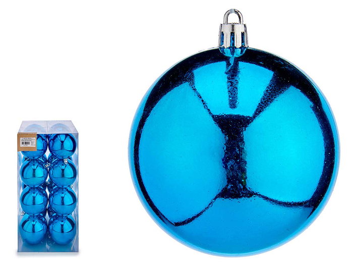 Krist+ Set 16 Boules de Noël Bleues 8 cm Plastique (Set de 12) Krist+ Set 16 Boules de Noël Bleues 8 cm Plastique (Set de 12)