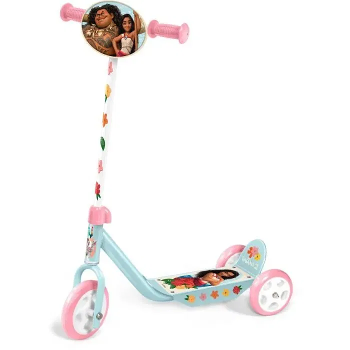 Disney Trottinette enfant 3 roues Vaiana - Modèle ajustable avec plateau antidérapant - Pour enfant à partir de 3 ans (jusqu'à 50 kg)