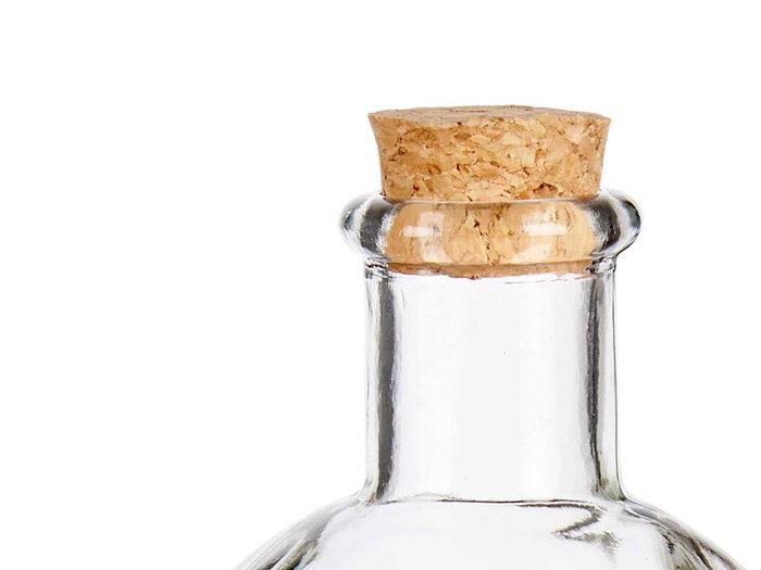 Vivalto Frasca en verre transparent avec bouchon liège 500 ml 7x20x7 cm (Set de 36)