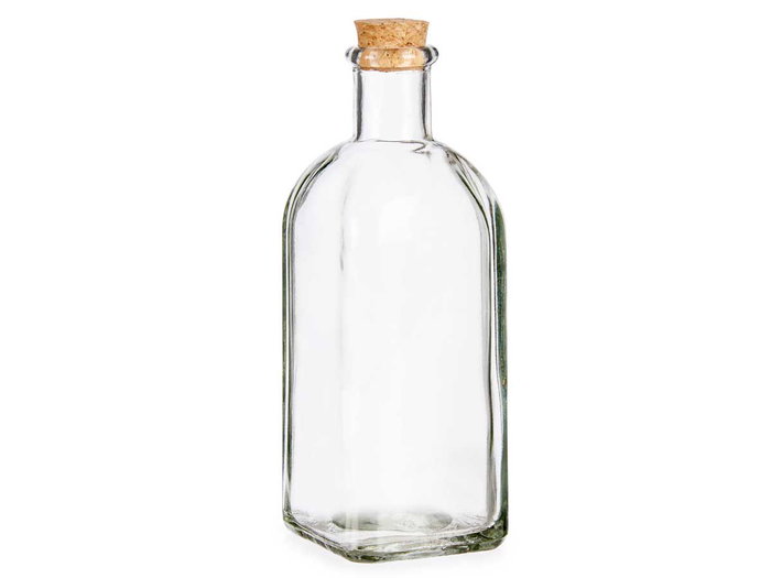 Vivalto Frasca en verre transparent avec bouchon liège 500 ml 7x20x7 cm (Set de 36)